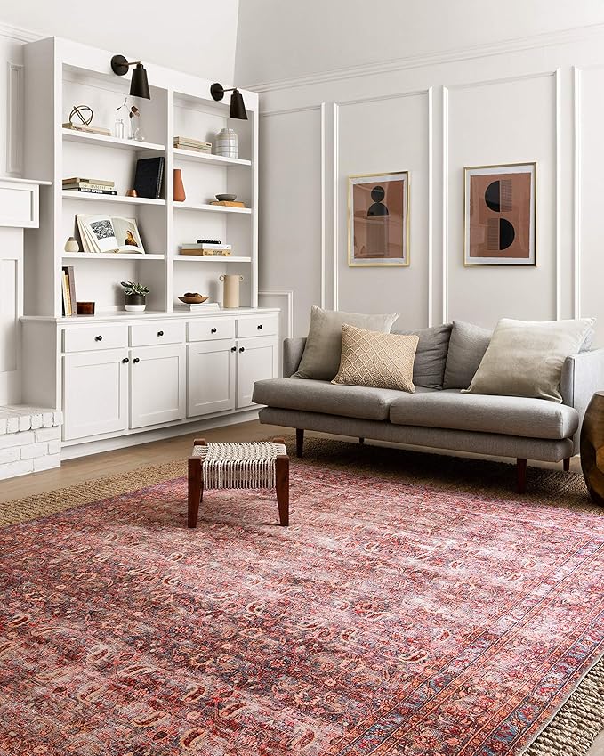 Loloi Loren Collection LQ-05 Eggplant/Crimson 7'-6" x 9'-6" Area Rug