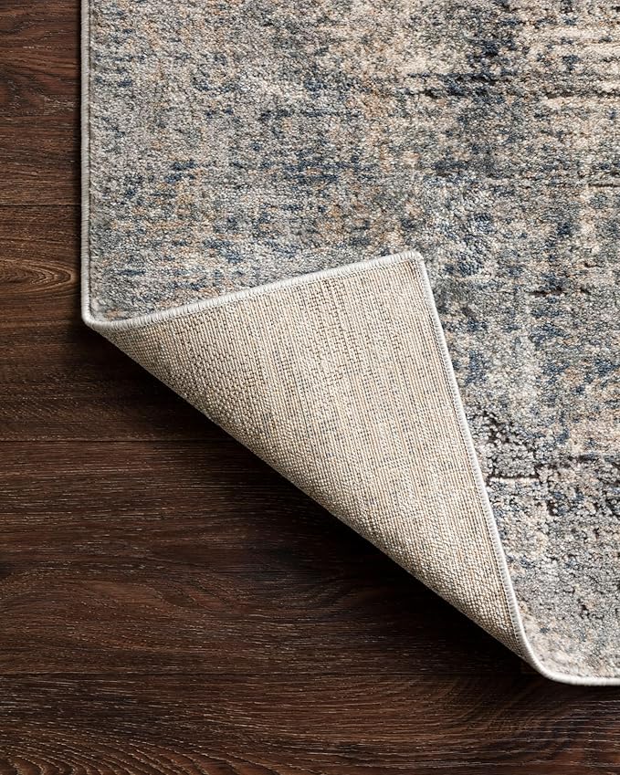 Loloi Teagan Collection TEA-05 Denim/Slate 5'-3" x 7'-6" Area Rug, Large, Soft Neutral Rug, High-Traffic for Living Room, Bedroom, Home Office, Dining Area