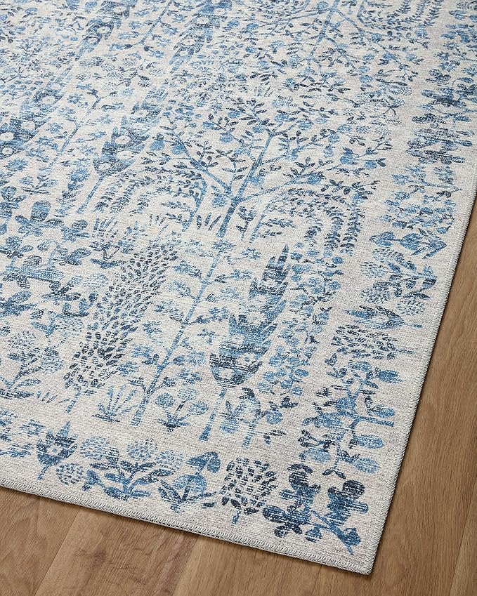 Loloi Rifle Paper Co. Maison Collection MAO-07 Blue 2'-3" x 3'-9", .19" Pile Height, Accent Rug
