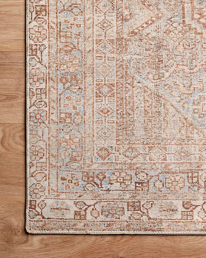 Loloi Chris Loves Julia Jules Collection JUL-04 Tangerine/Mist 5'-0'' x 7'-6'', .13" Pile Height, Area Rug