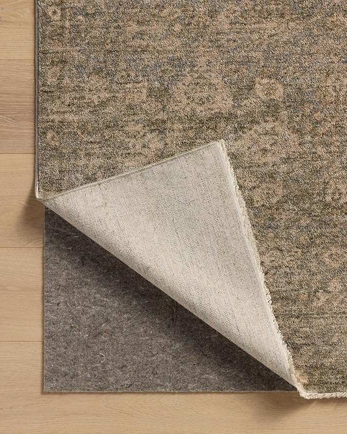 Loloi Magnolia Home by Joanna Gaines Junie Collection JUE-06 Lagoon/Natural 5'-3" x 5'-3", .38" Pile Height, Round Area Rug