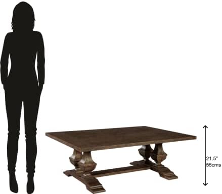 Hekman Furniture Slab Top Coffee Table, Wexford Finish Wooden Construction Sufficient Work Space Vintage Home Decor, Sturdy Levelers Four Legs Living Room Tables Best for Dining Room