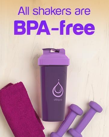 2 PACK, Double 24 oz Shaker Bottles with Powerful Wire Whisks for Protein Mixes | Leakproof Blender Shaker Bottles (Black)| BPA-Free & Dishwasher Safe | Shaker Cup for Protein Shakes