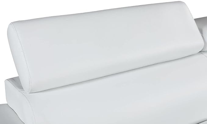 Blackjack Furniture 4571 Veal Collection Genuine Leather Couch for Living Room, Elegant Modern Design with Adjustable Headrests and Durable Wood Frame, Sofa, 86", White