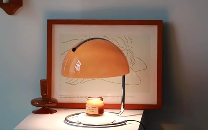 Wax Melt Warmer Lamp, Decorative Candle Wax Melter with Dimmer (Orange)