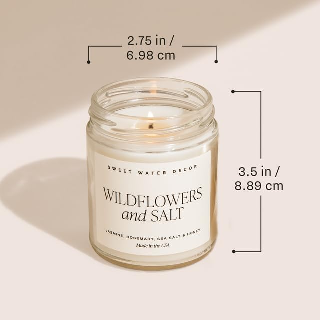 Sweet Water Decor Hello Fall Candle, Autumn Scented Notes of Cider, Cinnamon Cloves, & Nutmeg, 40+ Hour Burn Time, Non-Toxic Soy Wax Blend, Poured in The USA, Cotton Wick, 9oz Glass Jar with Gold Lid