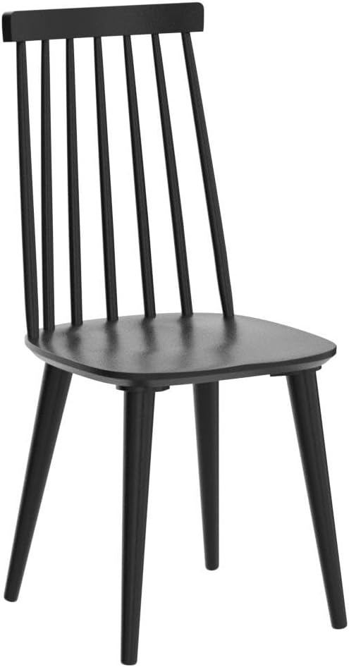 DUHOME Dining Chairs Set of 4 Wood Dining Room Chair Black Spindle Side Kitchen Room Country Farmhouse Chairs Black