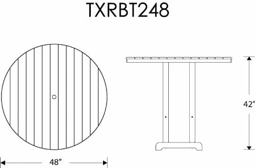 Trex Outdoor Furniture TXRBT248SC Monterey Bay Round Bar Table, 48-Inch, Sand Castle