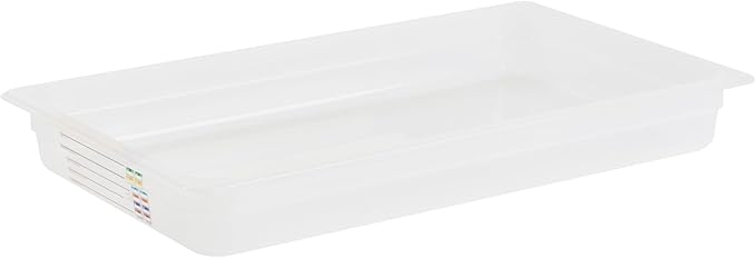 Restaurantware Food Storage Container 1 Pack of 20.7 x 12.6 x 2.5 Inches Plastic Stackable Storage Box White Reusable Label Container Dishwasher Safe For Restaurants And Kitchens