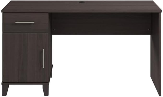 Bush Furniture Somerset 54W Office Desk with Drawer and Cabinet in Storm Gray, Computer Table with Storage for Home Office Workspace