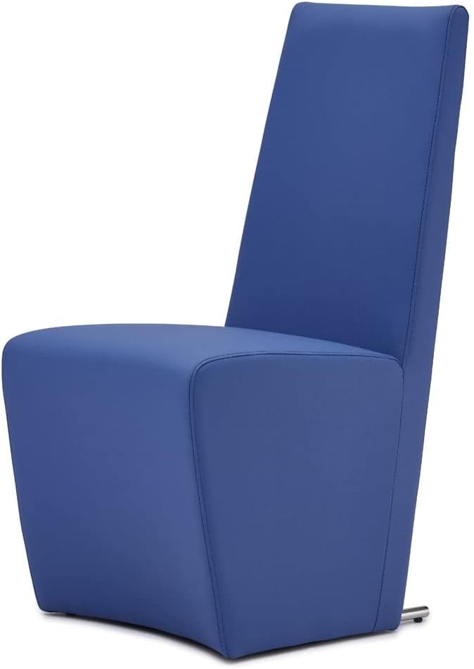 Zuri Boston High Back Modern Leatherette Dining Chair - Dark Blue