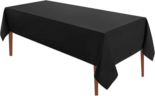 VidaFete 1 Pack 60 * 84inch Rectangle Tablecloth Polyester Table Cloth，Stain Resistant and Wrinkle Polyester Dining Table Cover for Kitchen Dinning Party Wedding Tabletop Buffet Decoration(Black)