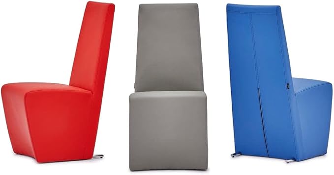Zuri Boston High Back Modern Leatherette Dining Chair - Dark Blue