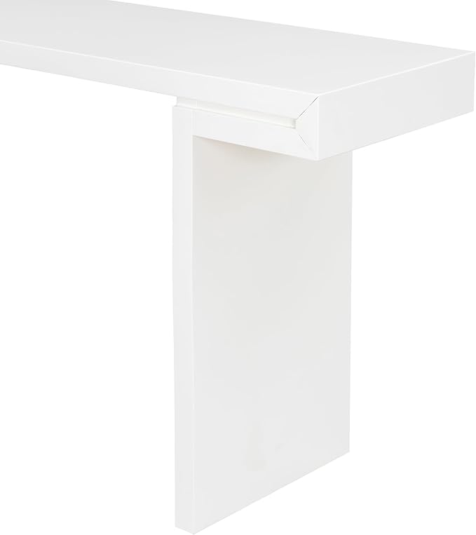 Modern U-Style Console Table, 60-Inch Black MDF Entryway Table with Geometric Design, Painted Finish, Adjustable Feet for Living Room, Hallway, 60 x 15.7 x 31.7 Inches