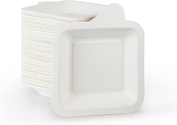 Upper Midland Products Small Paper Plates 4 Inch - 4 Inch Paper Dessert Plates Biodegradable | White (White - 100)