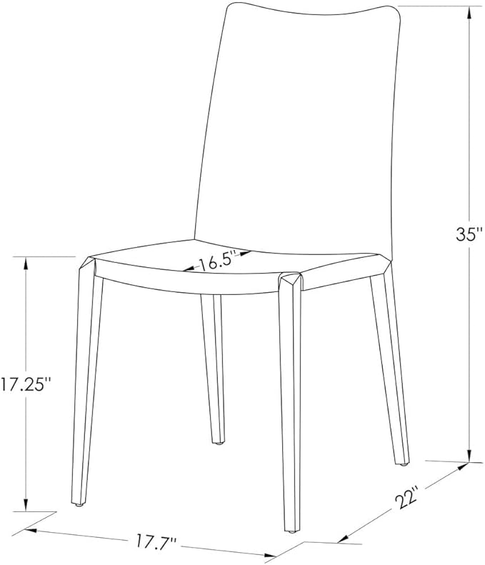 ZURI Modern Jordan Dining Chair in White Leatherette and Brushed Stainless Steel Base