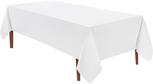 VidaFete 1 Pack Tablecloth 60 * 120inch Rectangle Table Cloth Polyester, Stain Wrinkle Resistant Dining Table Cover for Kitchen Dinning Party Wedding Rectangle Tabletop Buffet Decoration(White)