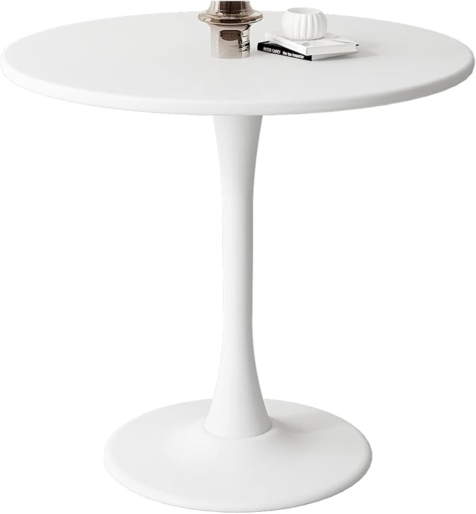 White Round Table 24 inch, Modern Round Dining Table, Mid Century Coffee Table, White Tulip Round Table for Living Room and Kitchen