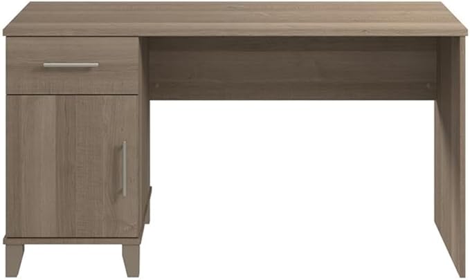 Bush Furniture Somerset 54W Office Desk with Drawer and Cabinet in Ash Gray, Computer Table with Storage for Home Office Workspace