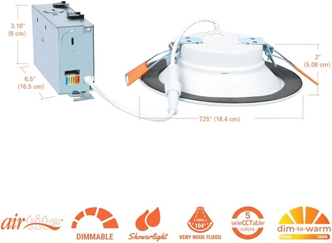 HALO RL 6-Inch Indoor/Outdoor Canless LED Downlight with Selectable Color Temperatures - RL6069FSD2W1EWHDM