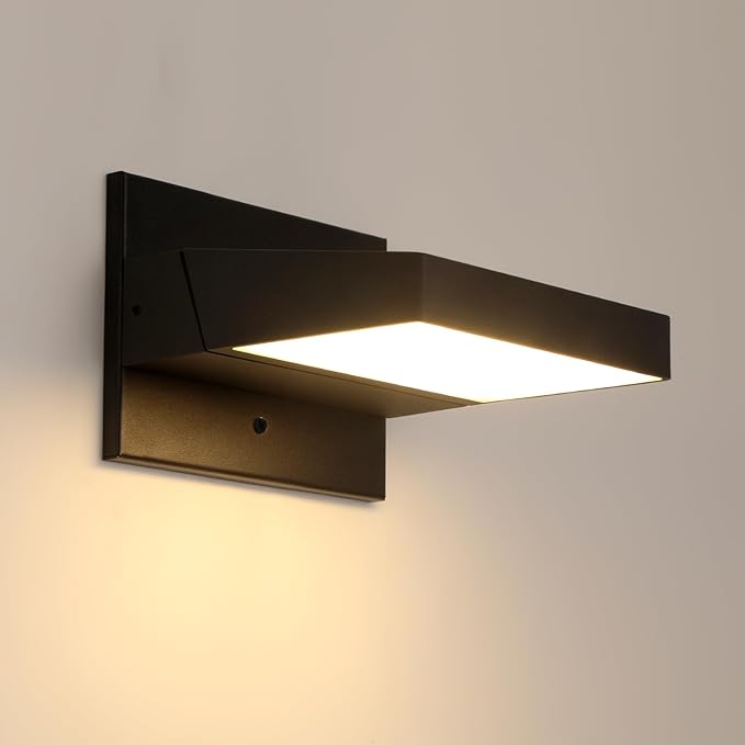 Outdoor Wall Light 350° Rotate Modern Wall Sconce Minimalist Style Wall Mount Light Aluminum Outside Light Fixture No Glare high Brightness 3000K LED Warm Lights for Porch/Front Door