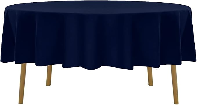 6 Pack Navy Blue Round Tablecloths 90 Inches Table Cloth Stain and Wrinkle Resistant Washable Polyester Table Cover Fabric for Party, Wedding,Dining,and Banquet Decoration