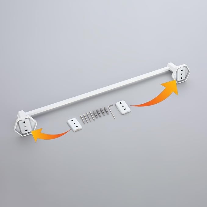 GERZWY 24 Inch Towel Rails Bathroom Towel Bars Bath Towel Holder for Washroom Kitchen Wall Stainless Steel, White