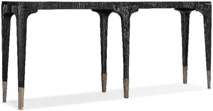 Hooker Furniture Chapman Veneers and Metal Shou Sugi Ban Console Table in Black