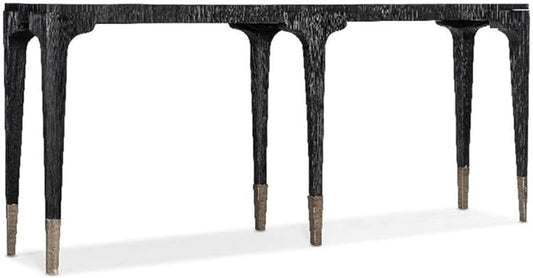 Hooker Furniture Chapman Veneers and Metal Shou Sugi Ban Console Table in Black