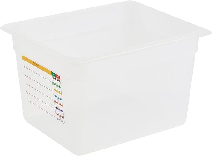 Restaurantware Food Pans Pack of 10 Plastic Rectangle Food Containers Half Size with Traceability Label, Storage Containers Dishwashable Hot Cold Friendly for Restaurants Buffet Commercial Use