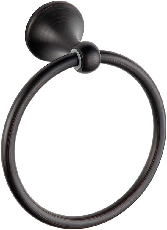 Wall Mounted Classical Design Round Towel Ring for Bathroom (Black)