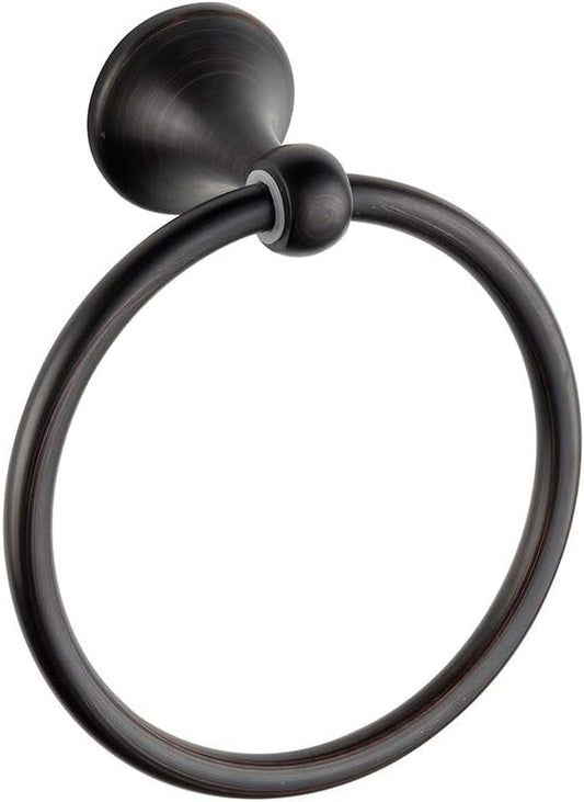 Wall Mounted Classical Design Round Towel Ring for Bathroom (Black)