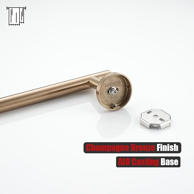 JQK Champagne Bronze Bath Towel Bar, 39 Inch 304 Stainless Steel Thicken 1mm Towel Rack Bathroom, Towel Holder Wall Mount, Useable Length 36 Inch, TB110L36-CB