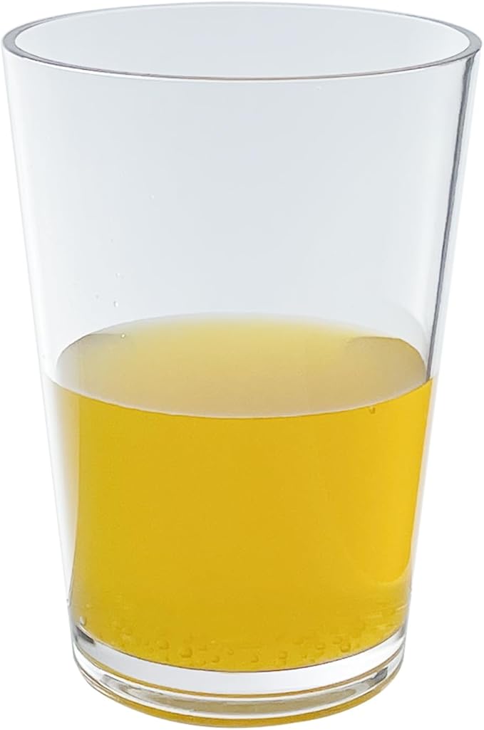 12 oz Clear Drinking Glasses - Unbreakable Acrylic Glasses Drinkware set of 6 - BPA Free Dishwasher Safe Reusable Plastic Cups for Kitchen Party Outdoor (Look Like Glass)