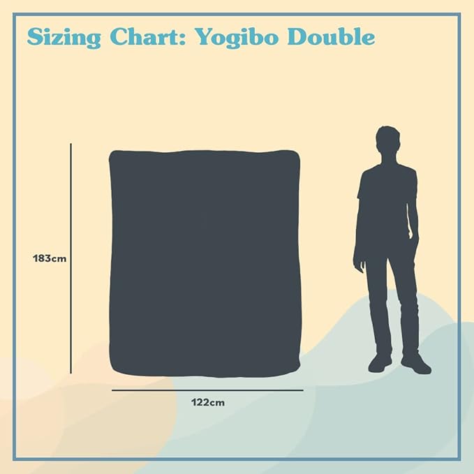 Yogibo Double Giant Bean Bag Chair Bed Lounger for Adults, Kids and Teens with Filling, Extra Large, Oversized, Big, Huge, Plush, Sensory Beanbag Couch Sofa Loveseat, Washable Cover, Purple