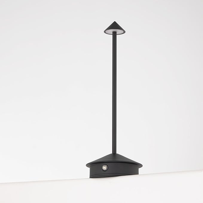 Arrrow LED Cordless USB-C Re-Chargeable Desk Lamp, 5200mAh Battery Operated with 3 Color Temperature 2700K-3000K-3500K and Fingertip Touch On/Off Plus Dimming in Black (Pack of 2)