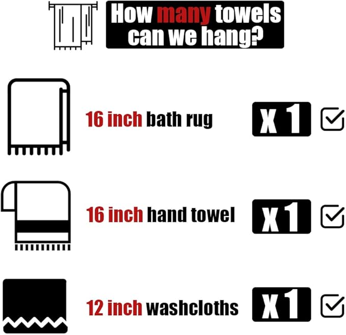 JQK Towel Bar Oil Rubbed Bronze, 19 Inch 304 Stainless Steel Thicken 0.8mm Towel Rack Bathroom, ORB Towel Holder Wall Mount, Useable Length 16 Inch TB110L16-ORB