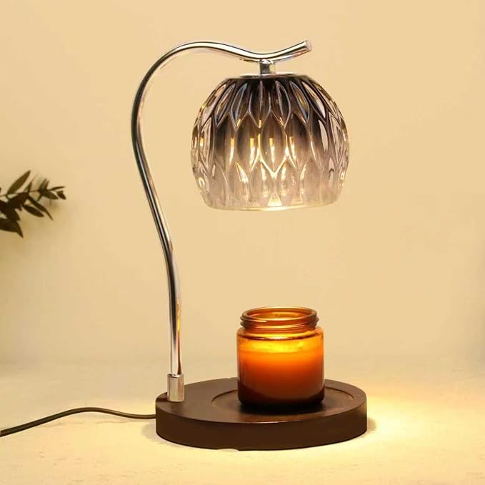 GEEZO Fragrance Candle Warmer Lamp，Electric Candle Warmer with Timer & Dimmer，Mom Christmas Birthday Gifts for Women, House Warming Gifts New Home Bedroom Decor