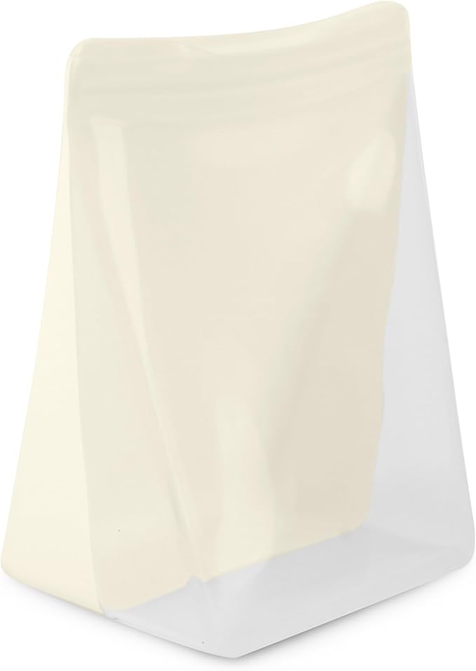 W&P Porter Silicone Reusable Storage Bag, Sandwich (36oz Stand-Up), Cream, Food Storage Container, Microwave and Dishwasher Safe, Easy Cleaning