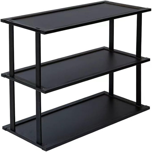 Bamboo Desktop Bookshelf Organizer – 3-Tier Desk Storage Rack for Office, Home, Study, Kitchen – Compact Shelf for Books, Plants, Toiletries, Supplies (Three Layers - Length 26.38 in)