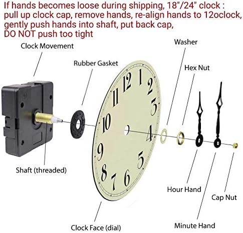 Oldtown Farmhouse Metal & Solid Wood Noiseless Wall Clock (Wood, 18-inch)