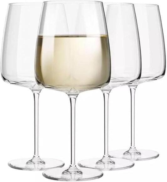 Krosno Large White Wine Glasses, Set of 4, 16.2 oz, Modern Collection, Premium Crystalline Glass, Perfect for Everyday, Dishwasher Safe, Made in Europe