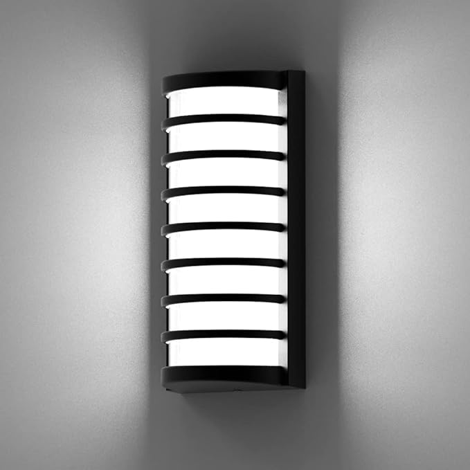 Sytmhoe Modern Outdoor Wall Lights 2Packs, 6000k Cool White LED Exterior Light Fixtures,Porch Led Wall Lamps,Porch&Patio Light for House,IP65 Waterproof for Garage Hallway Stairs Gardens(2packs)