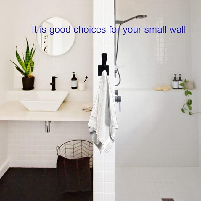 Black Coats Towels Hooks,Towel Robe Clothes Coat Hooks,Heavy Duty Wall Mount Hooks for Bath Bedroom Kitchen Pool Garage Hotel,2 Pack