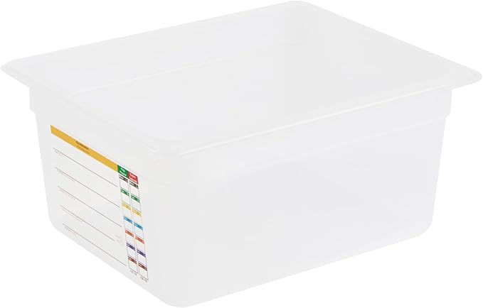 Restaurantware Food Pans Pack of 10 Plastic Rectangle Food Containers Half Size with Traceability Label, Storage Containers Dishwashable Hot Cold Friendly for Restaurants Buffet Commercial Use