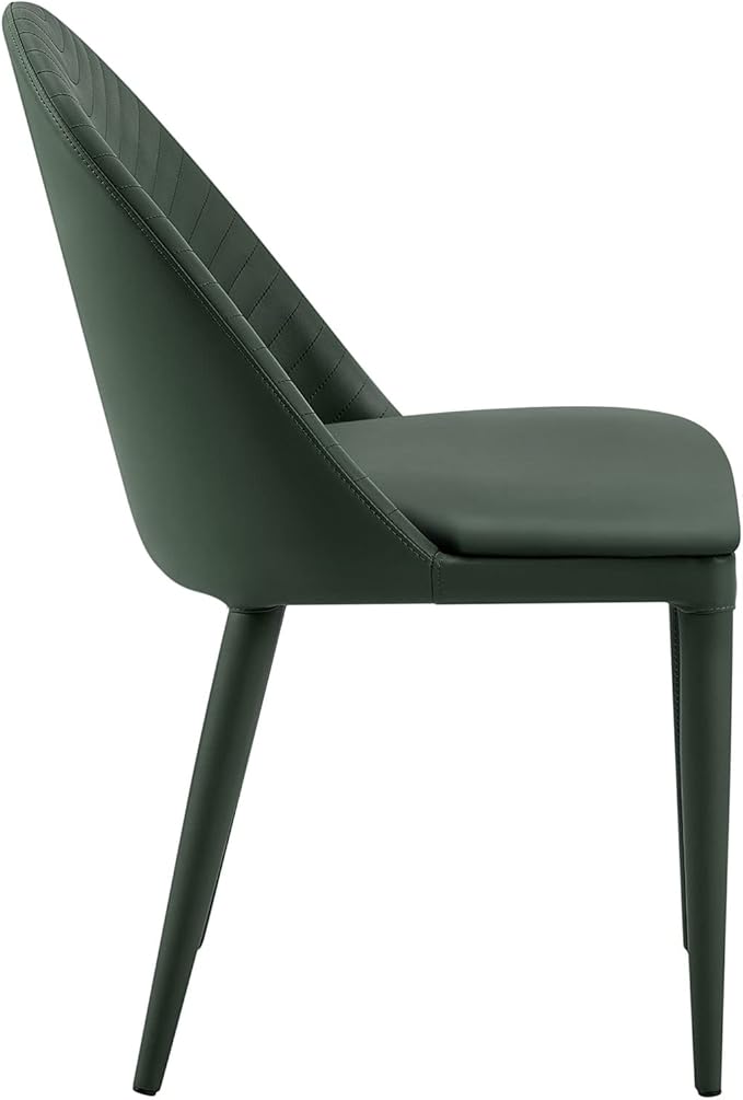Dining Chairs Set of 4, Modern Full Assembled Faux Leather Upholstered Kitchen ChairaSide Chair with Backrests, Dinner Chairs for Kitchen Dinning Room, Jade Green