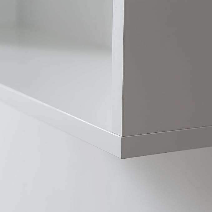 Fluted Bathroom Wall Cabinet with DIY LED Light, Wooden Medicine Cabinet with Tissue Hole, Monuted Wall Cabinet with DTC Hinge (Silent Buffering), Over Toilet Storage Cabinet- Modern White
