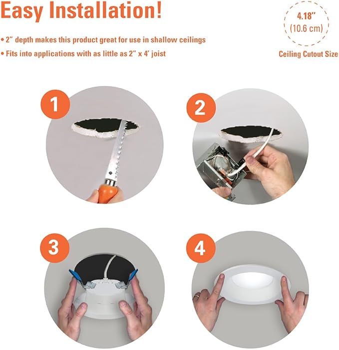HALO RL 4-Inch Indoor/Outdoor Canless LED Recessed Lighting Downlight with Selectable Color Temperatures - RL4069FSD2W1EWHDM