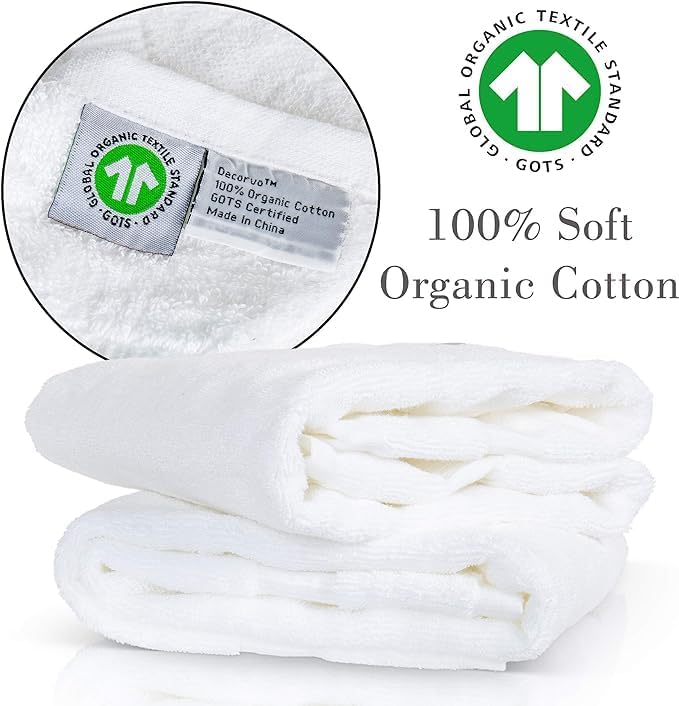 White Monogrammed Hand Towels for Bathroom - Luxury Hotel Quality Personalized Initial Embroidered Towel for Powder Room, Spa - GOTS Organic Certified - Set of 2 Silver Letter F