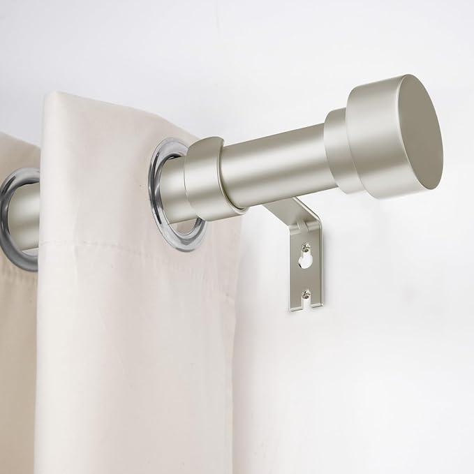 Curtain Rods for Windows 72 to 144, 1 Inch Adjustable Heavy Duty Long Window Drapery Rods with End Caps, Indoor Outdoor Curtain Rod for Patio Bedroom, Size 32" - 150", Brushed Nickel